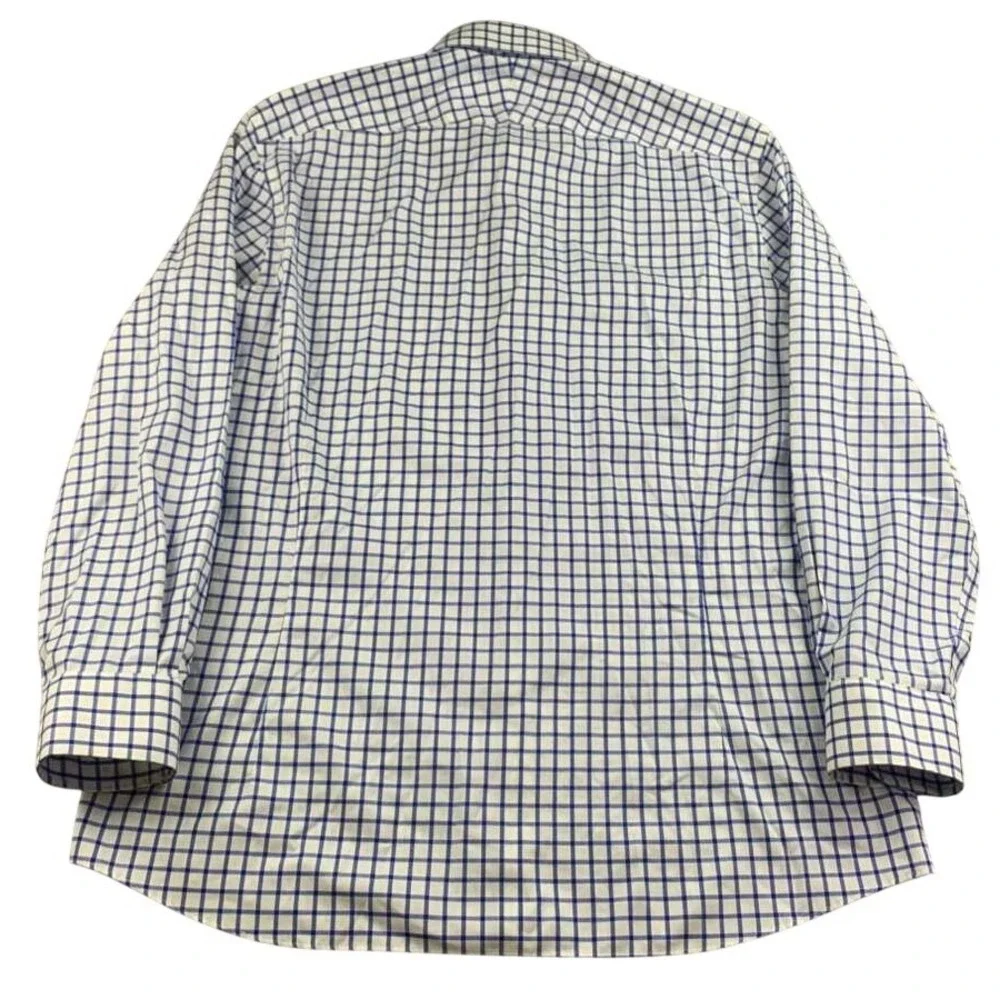 Charles Tyrwhitt Button Shirt Men 17/34 Blue‎ White Extra Slim Fit Check Cotton